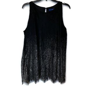 Apt 9 women’s Lace camisole tank top black and gold size large